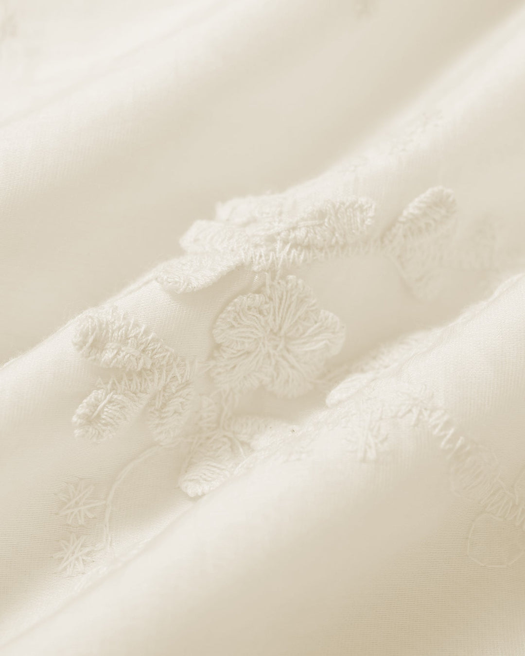 Camiseta Floral de Encaje con Escote Cuadrado en Albaricoque