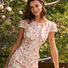 Blusa de Botones con Bordado Floral Rosa