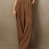 Pantalones Rectos de Cintura Natural Caramelo