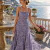 Vestido Maxi Slip Jacquard Azul