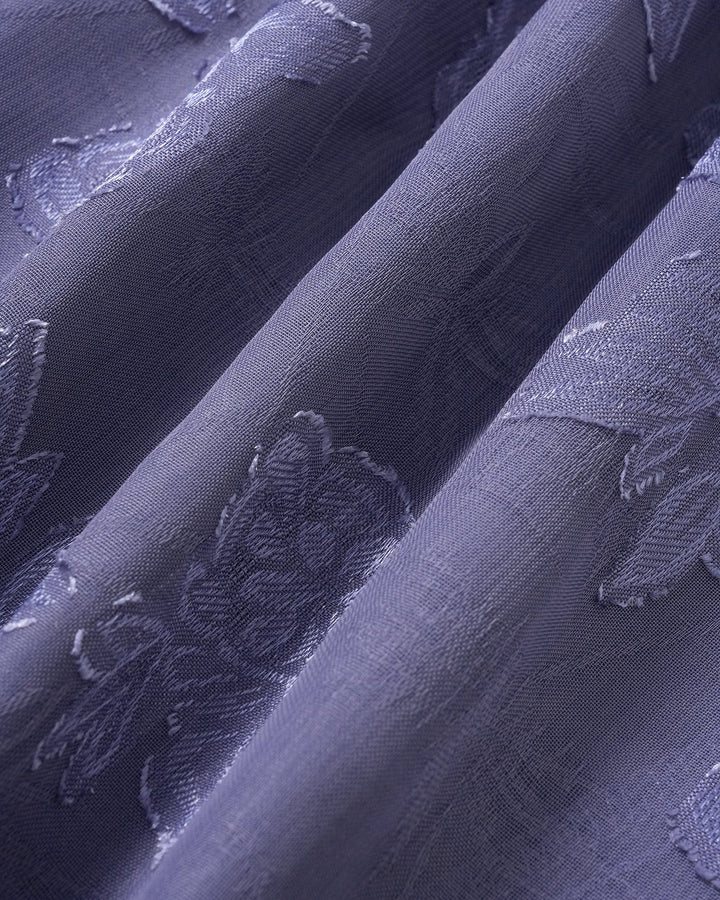 Vestido Maxi Slip Jacquard Azul