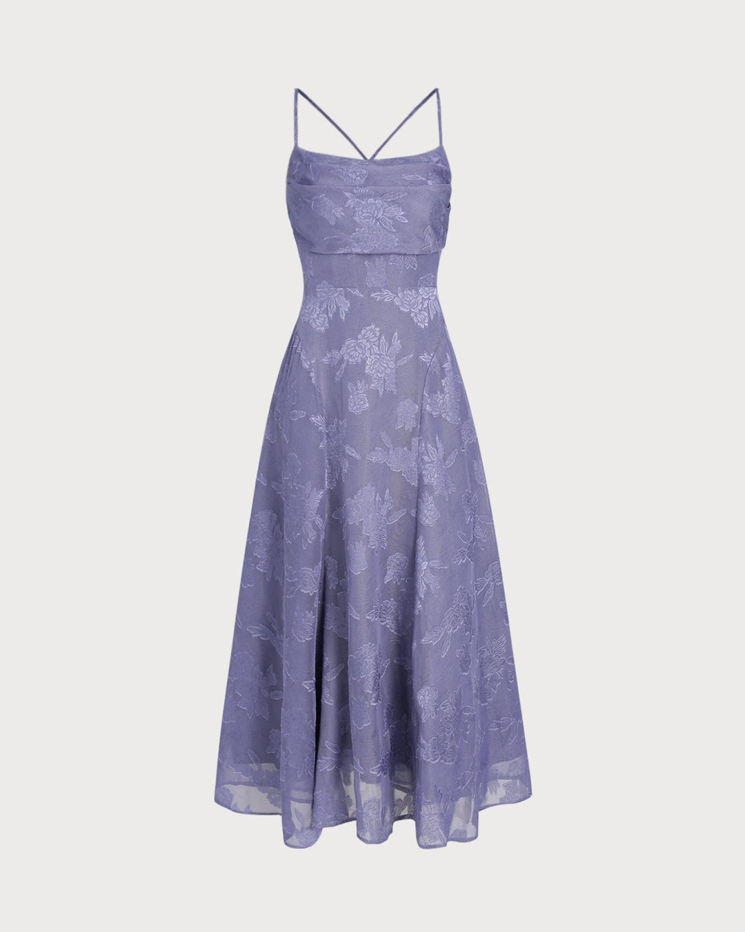 Vestido Maxi Slip Jacquard Azul