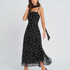 Vestido Maxi de Tirantes con Lunares Negros