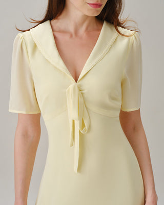 Vestido Maxi Túnica Amarillo con Escote en V