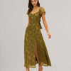 Vestido Maxi Jacquard Verde Corazón