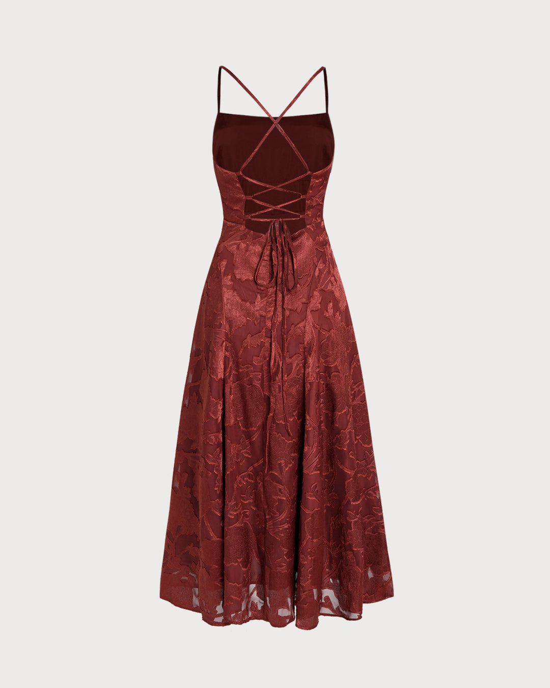 Vestido Maxi Floral Rojo Ladrillo X Cruz
