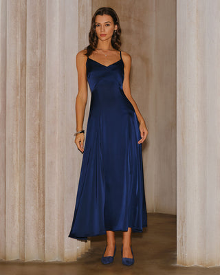 Vestido Maxi A-Line en Color Marino