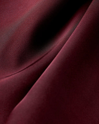 Vestido Maxi A-Line de Satén Color Rojo Vino