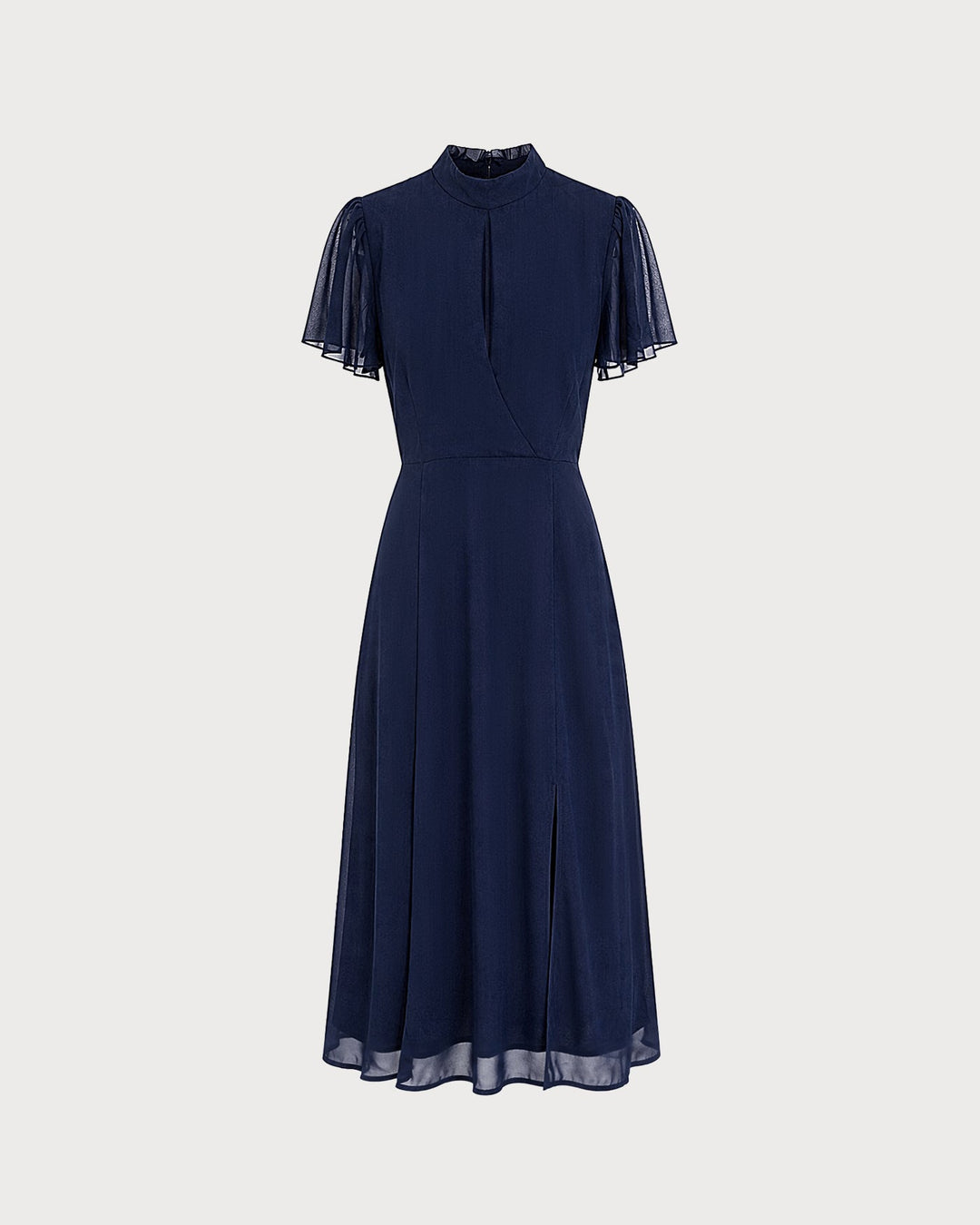 Vestido Midi de Manga Mariposa Azul