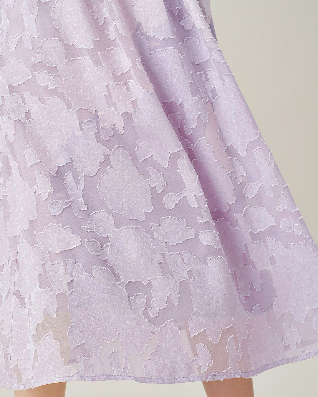 Vestido Midi Jacquard con Cuello Cuadrado Púrpura