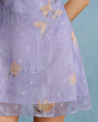 Vestido Mini Slip Jacquard Cruz X Morado