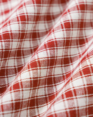 Vestido Mini Deslizante de Cuello en V a Rayas Rojo