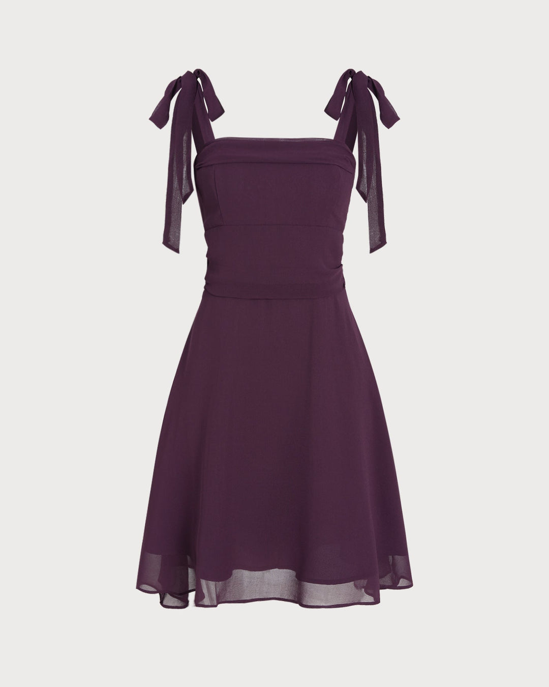 Vestido Mini de Chifón con Tirantes Morado