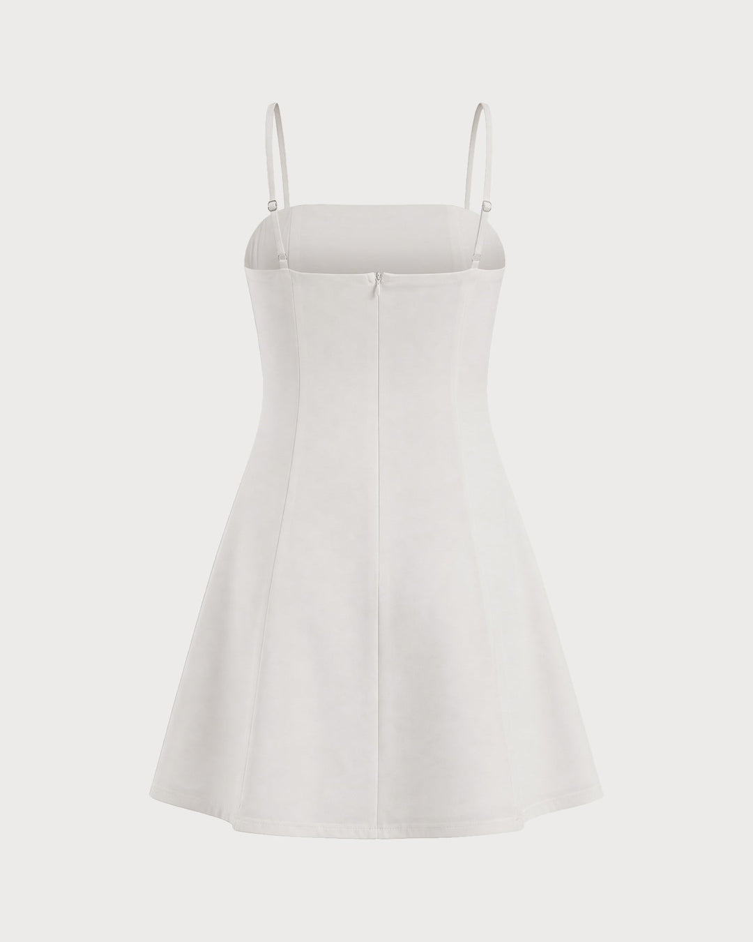 Vestido Mini A-Line con Cremallera Blanca