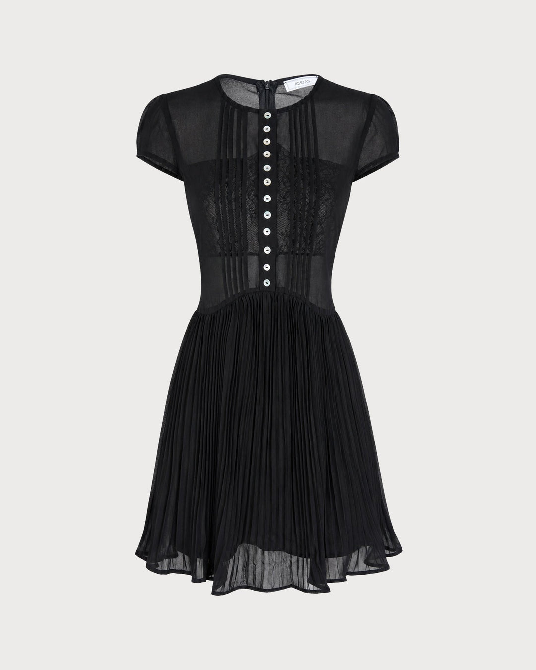 Vestido Mini de Chiffon Negro Transparente