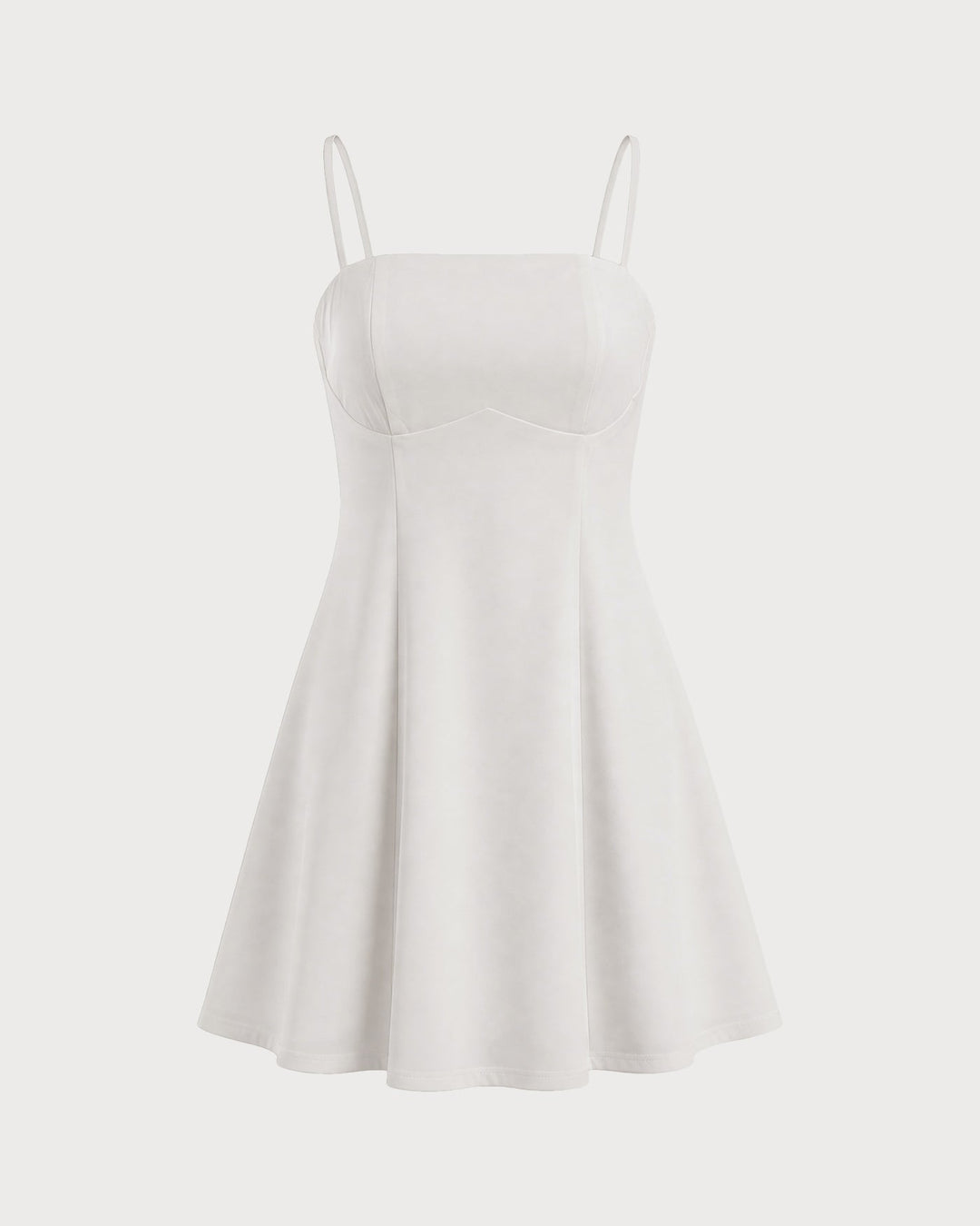 Vestido Mini A-Line con Cremallera Blanca