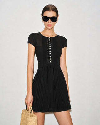 Vestido Mini de Chiffon Negro Transparente