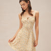 Vestido Mini Amarillo Floral con Tirantes