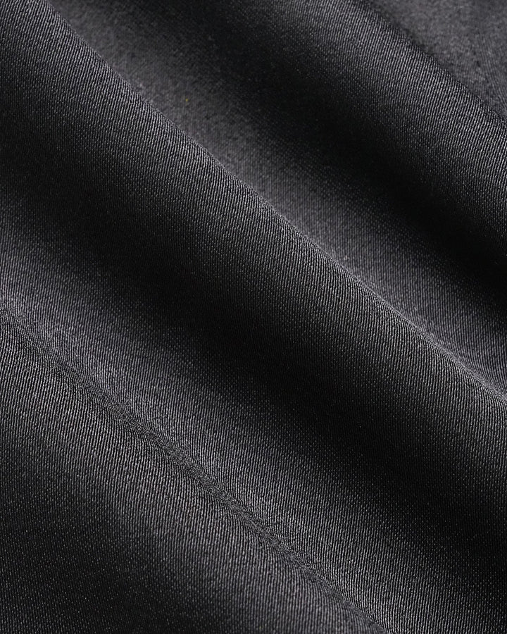 Pantalones Cortos de Satén Negros de Cintura Natural