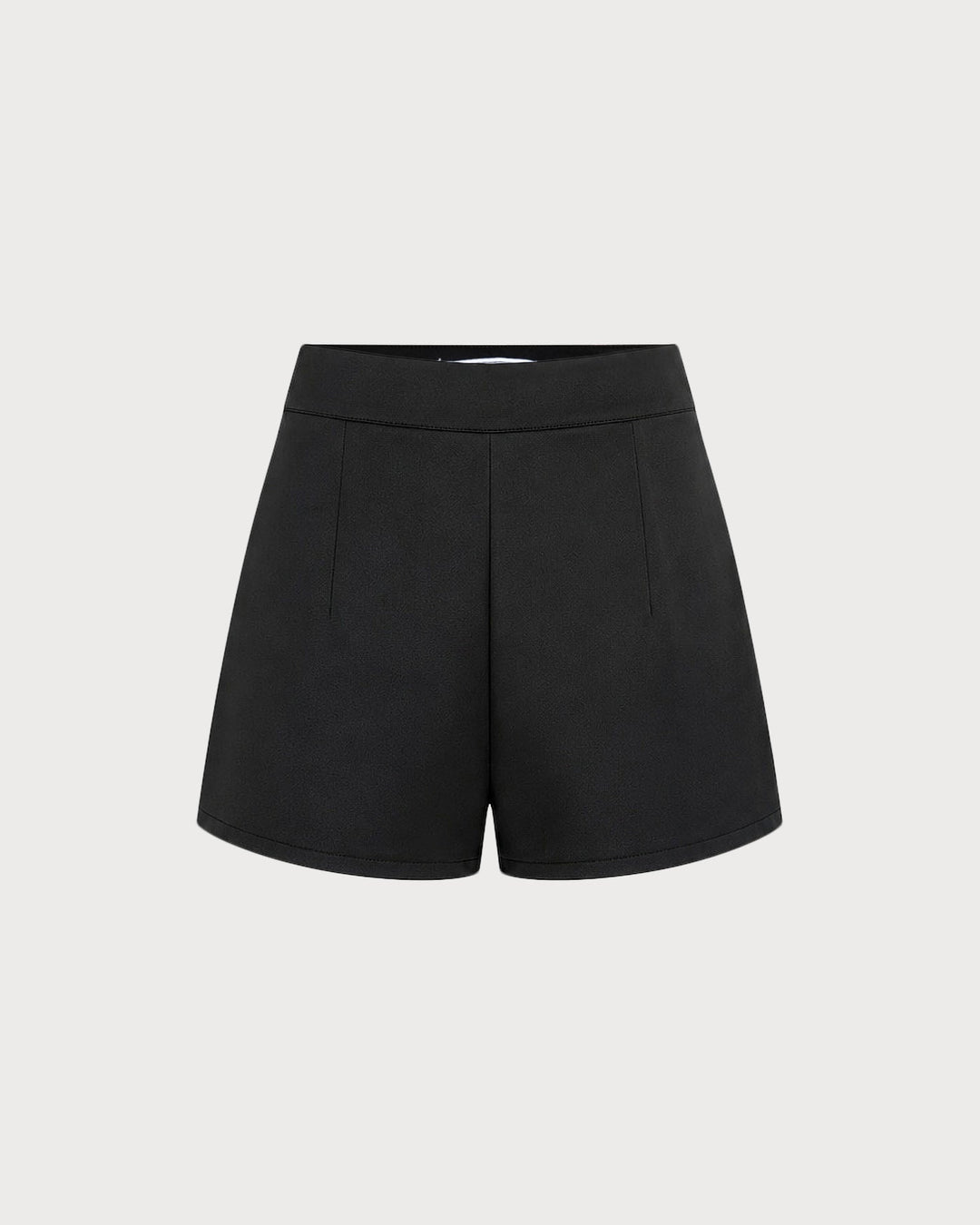 Pantalones Cortos de Satén Negros de Cintura Natural