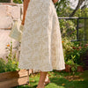 Falda Midi de Bordado Beige