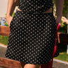 Falda Mini con Bolsillos de Lunares Negros