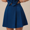 Falda Mini A-Line con Bolsillos Azules