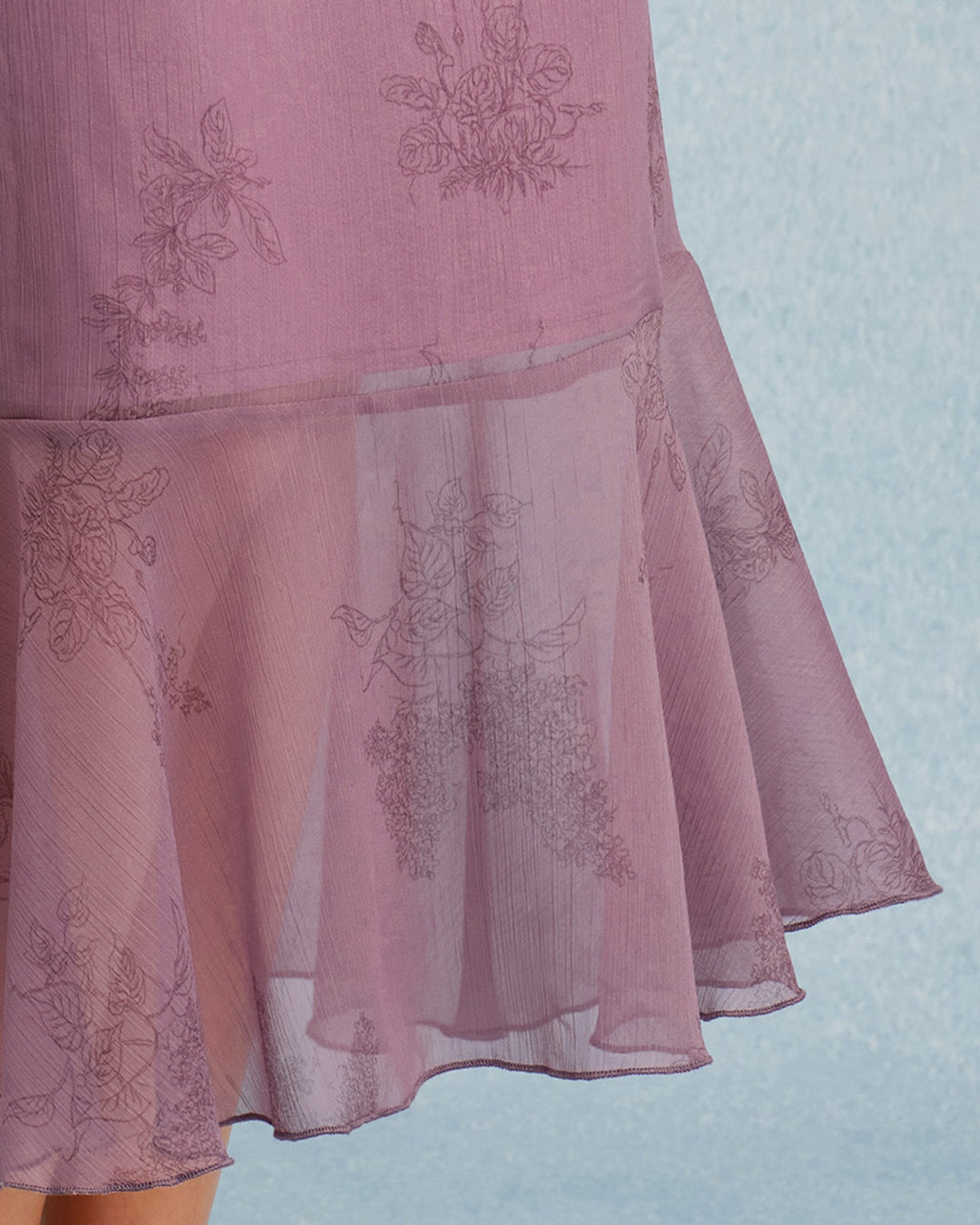 Falda Midi Sirena Floral Morada