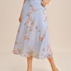 Falda Midi A-Line Floral Lila