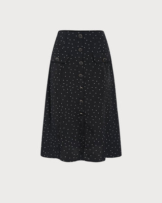 Falda Midi de Lunares Negros