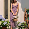 Falda Midi Sirena Floral Morada