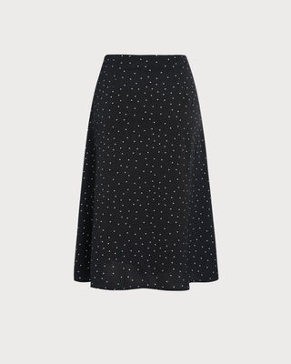 Falda Midi de Lunares Negros