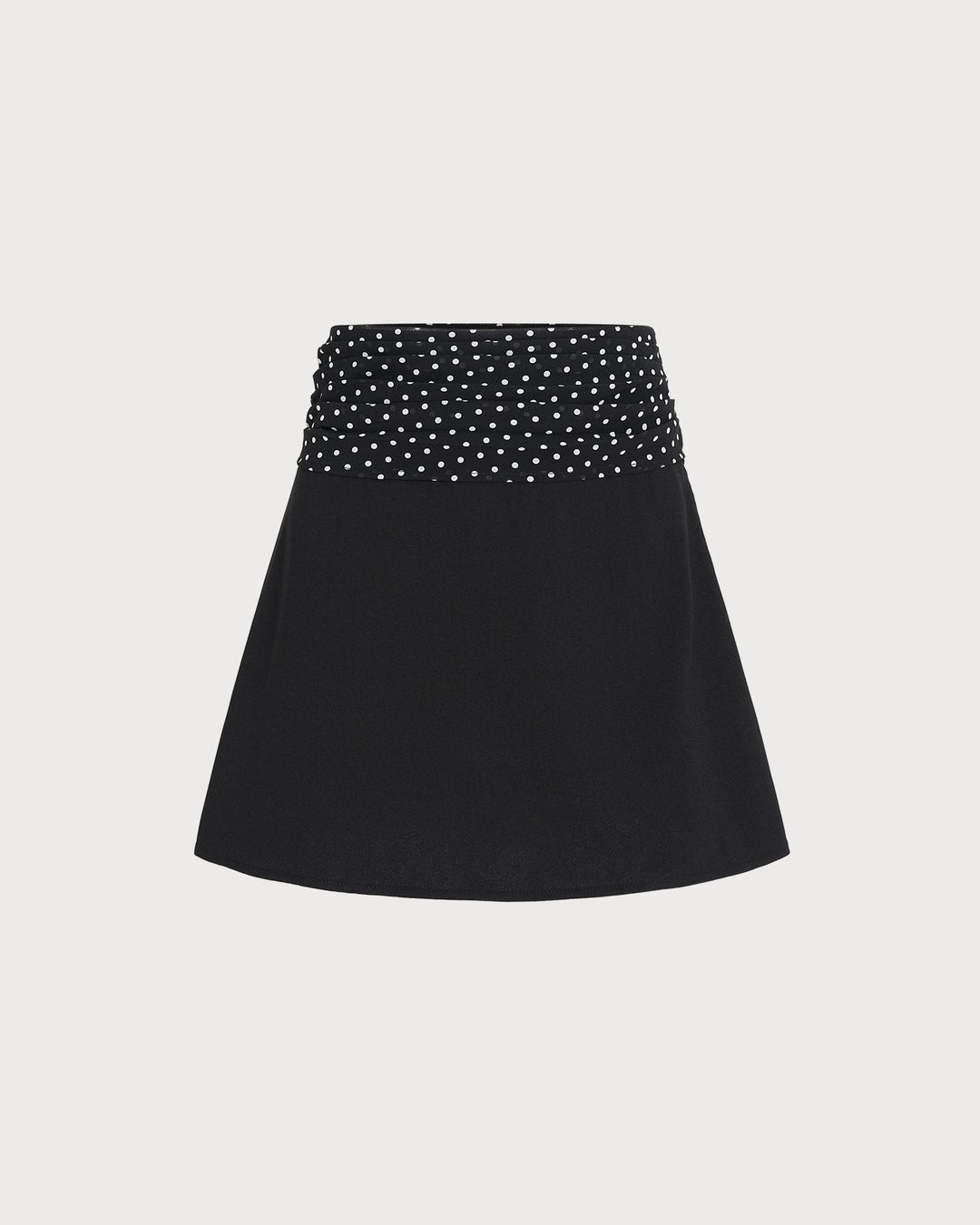Falda Mini de Splicing con Lunares Negros