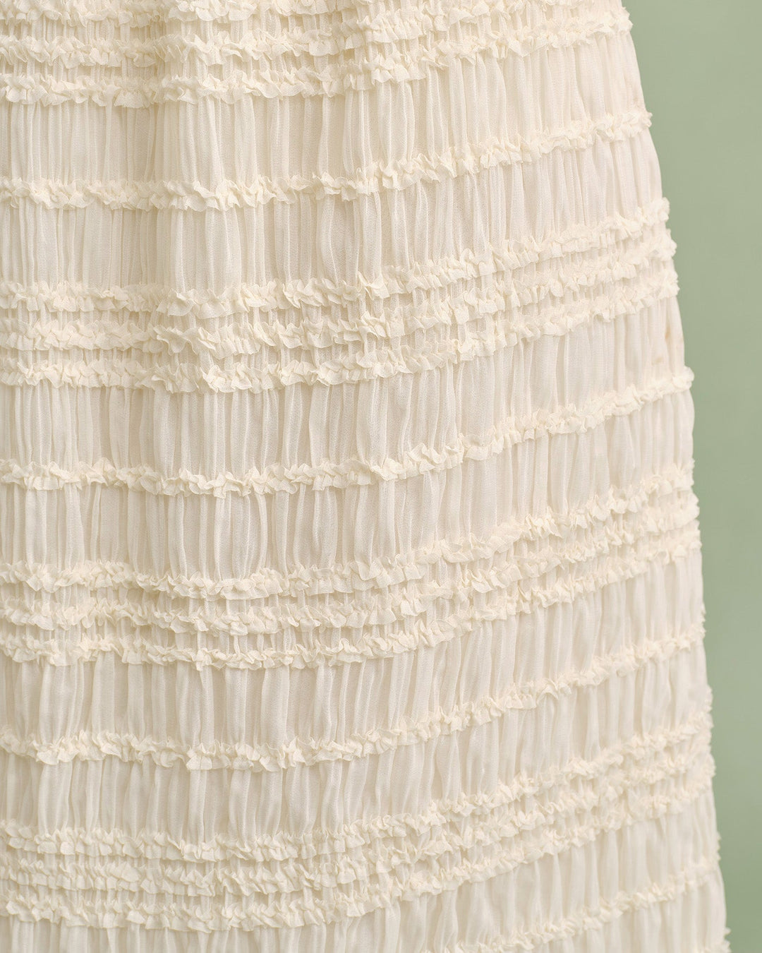 Falda Midi Shirred de Cintura Elástica en Albaricoque