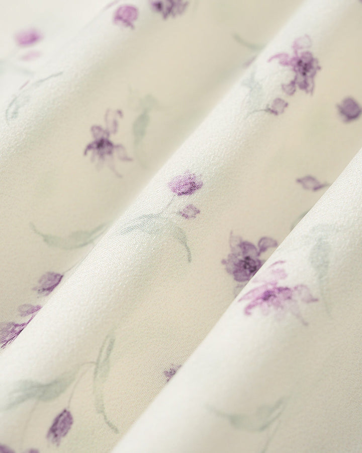 Top de Tirantes Floral de Cuello Cuadrado Beige