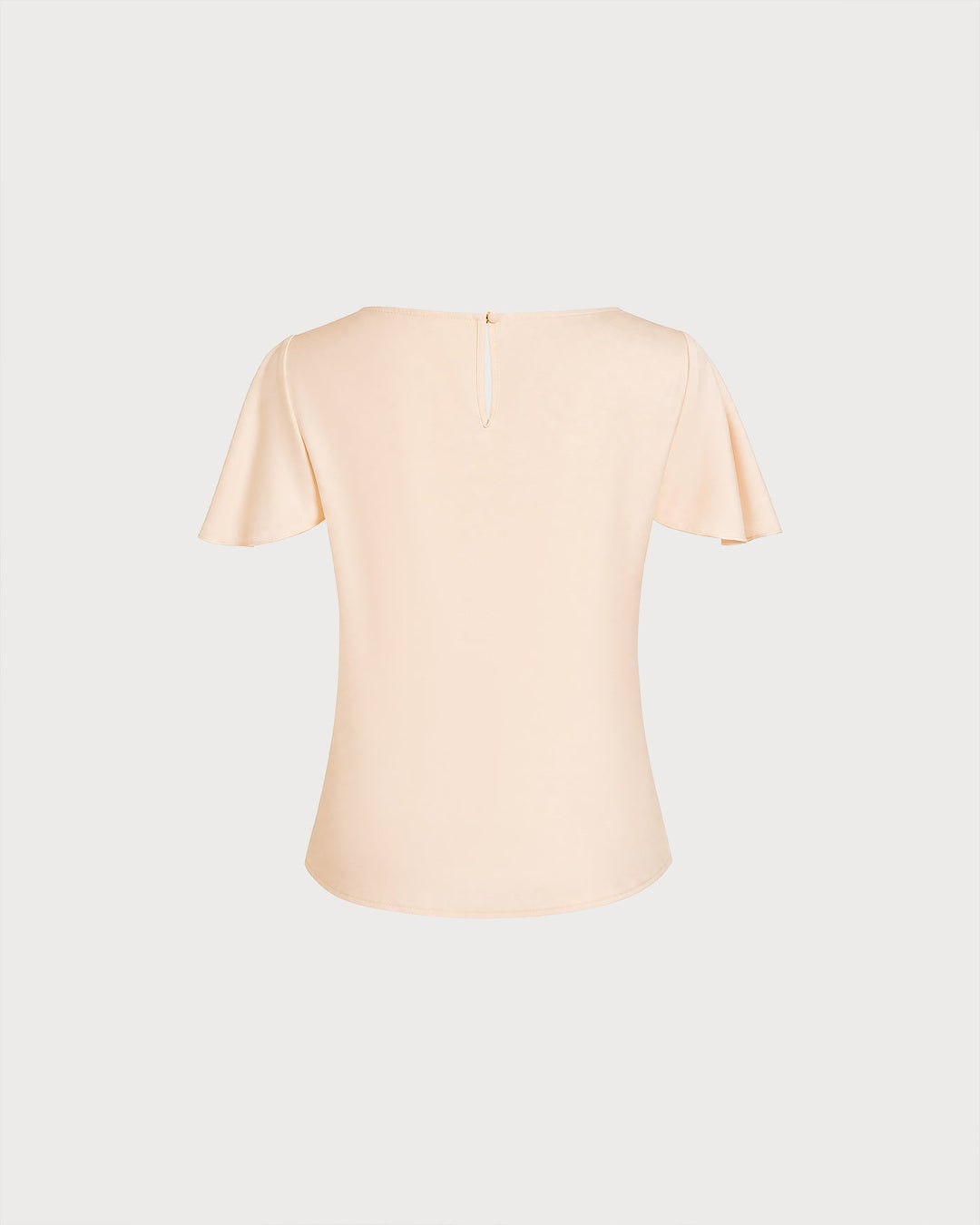 Camiseta de Cuello Cowl con Mangas Mariposa en Albaricoque