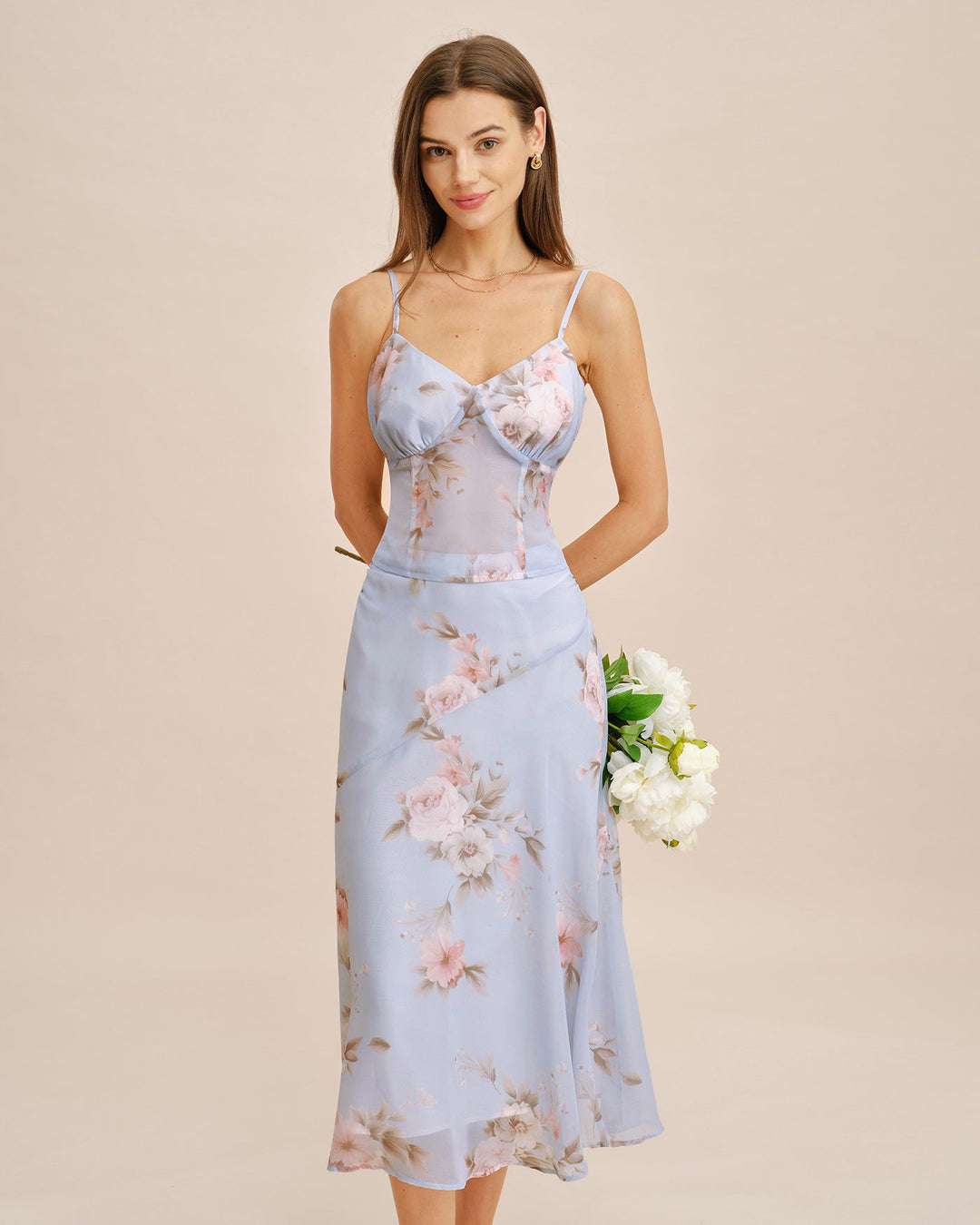 Top sin mangas floral transparente en púrpura claro